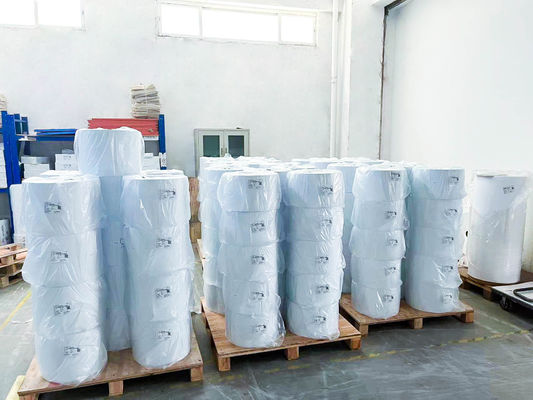 چسب آکریلیک شفاف نوع خود چسبنده برچسب کاغذ رول روشن سفید PVC